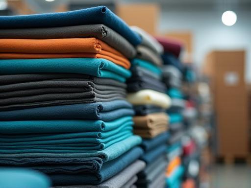 Organized stacks of finished textiles ready for shipping, symbolizing order fulfillment and meticulous care.